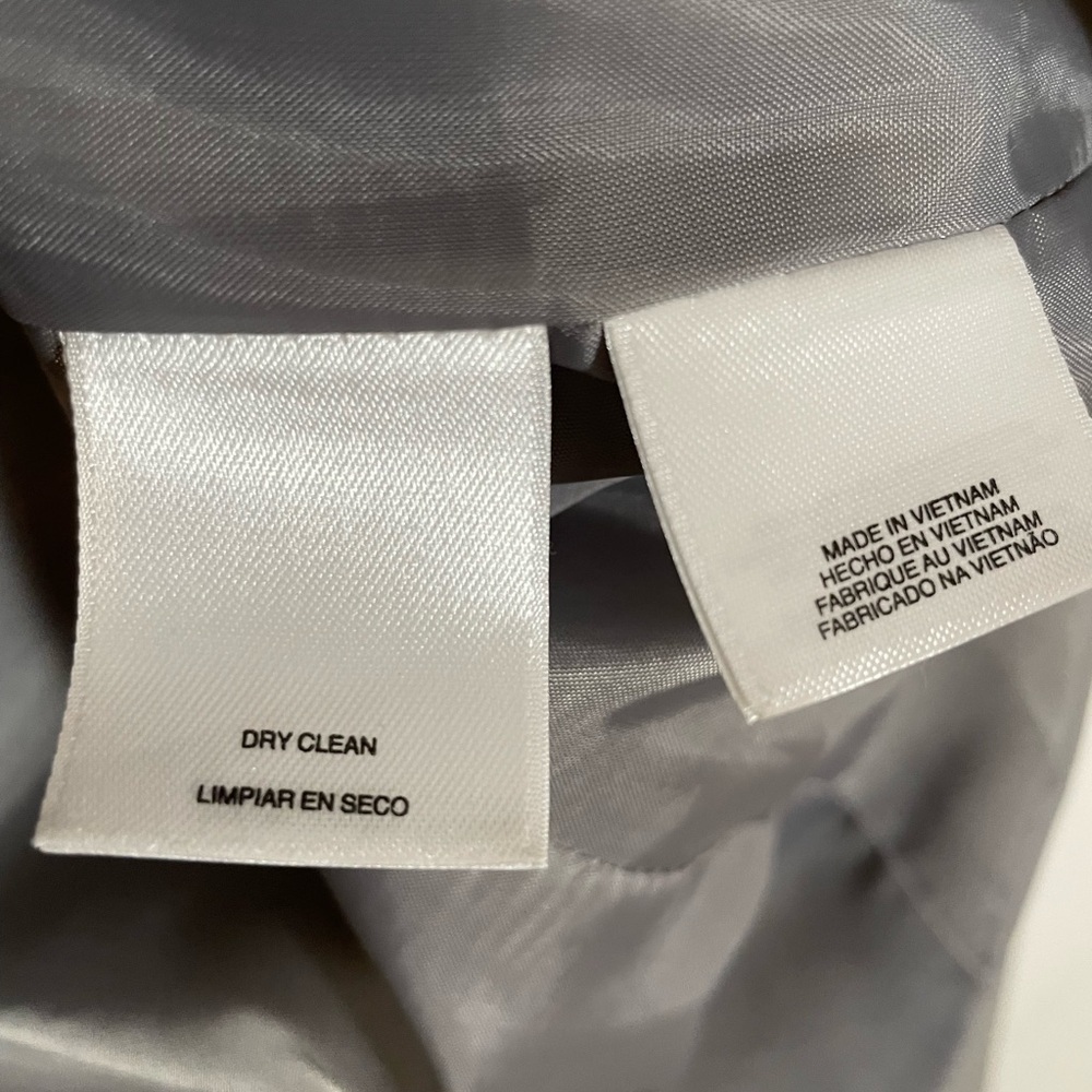 Le Suit Blazer Jacket Gray Silver Women’s Size 8 Professional Career Pleating - Picture 12 of 14